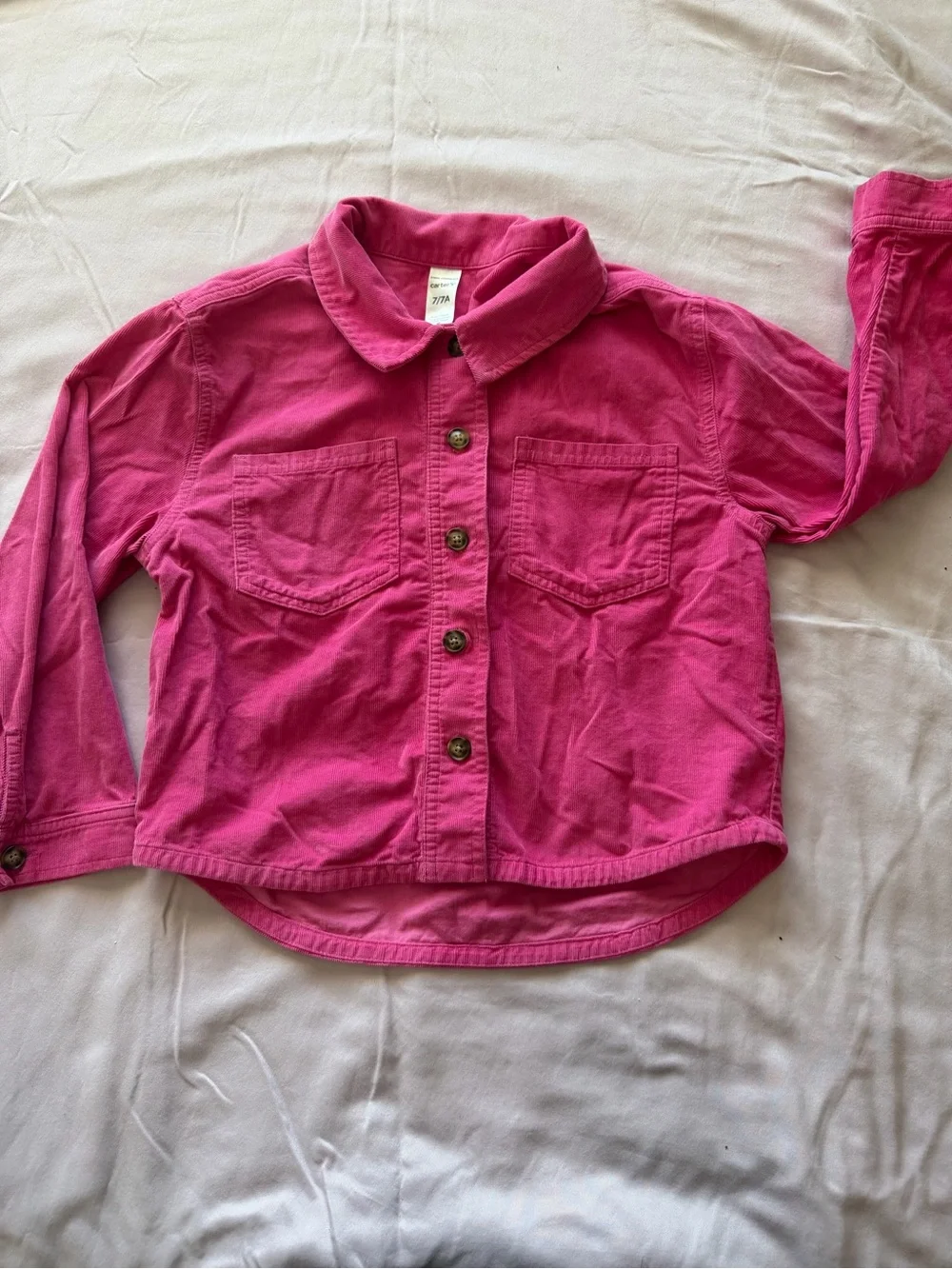 Carter's Bright Pink Button-Front Shirt Jacket